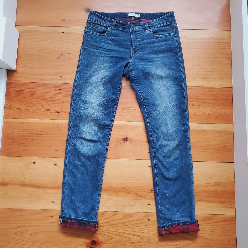 LL Bean Flannel Lined Jeans Size 6
